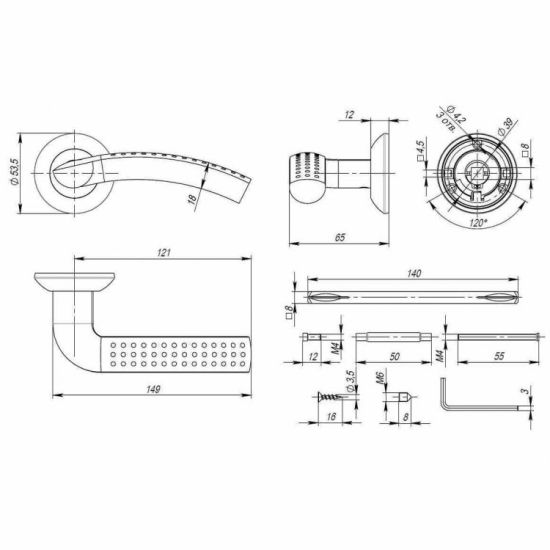 Ручки на розетах Punto Logica TL SG/GP-4