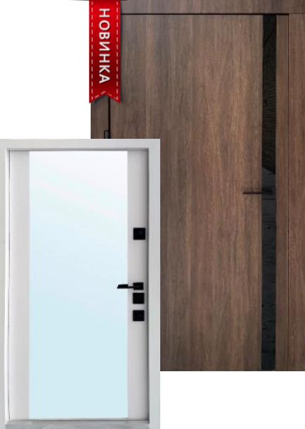 Вхідні Двері Авангард Галант-Ак дуб табак біла емаль+дзеркало "Qdoors" Вхідні Двері Авангард Галант-Ак дуб табак біла емаль+дзеркало "Qdoors"