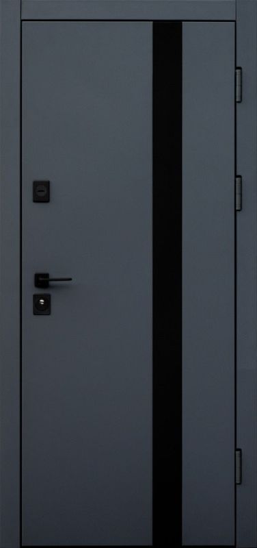 Вхідні двері ФОРТ НОКС  «Крафт  Термо»  Метал Сірий 7024/Метал Білий + вертикальний молдинг Вхідні двері ФОРТ НОКС  «Крафт  Термо»  Метал Сірий 7024/Метал Білий + вертикальний молдинг