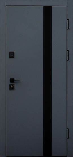 Вхідні двері ФОРТ НОКС  «Крафт  Термо»  Метал Сірий 7024/Метал Білий + вертикальний молдинг