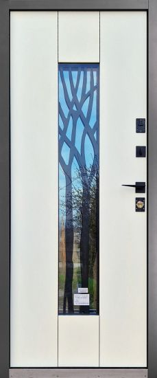 Вхідні двері в будинок Форт Нокс Матовий цинк сірий 7024+ склопакет з ковкою/ Сірий або Білий